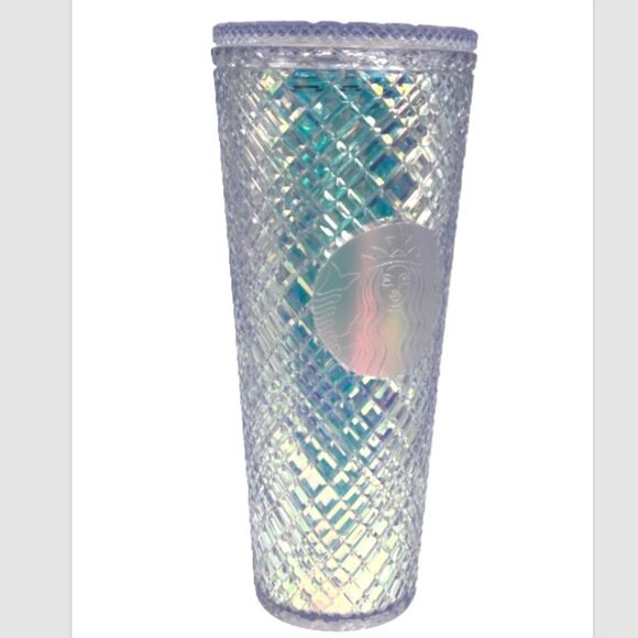 Starbucks Jeweled faceted 2022 Holiday Iridescent Tumbler 24oz drink cup Venti - Picture 8 of 8